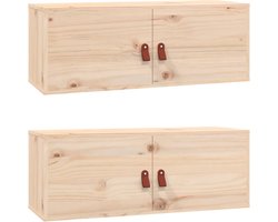 vidaXL - Wandkasten - 2 - st - 80x30x30 - cm - massief - grenenhout