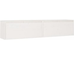 vidaXL - Wandkasten - 2 - st - 80x30x35 - cm - massief - grenenhout - wit