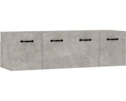 vidaXL - Wandkasten - 2 - st - 80x35x36,5 - cm - bewerkt - hout - betongrijs