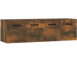 vidaXL - Wandkasten - 2 - st - 80x35x36,5 - cm - bewerkt - hout - gerookt - eikenkleur