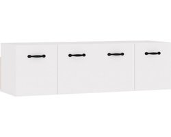 vidaXL - Wandkasten - 2 - st - 80x35x36,5 - cm - bewerkt - hout - wit