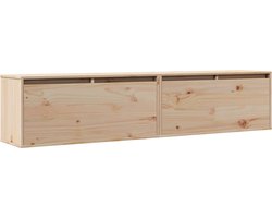 vidaXL Wandkasten - 2 stuks - Grenenhout - 80x30x35 cm Zwevende Wandkast - Houten Kast - Grenoble Kast - Wandopbergers - Salon Meubels