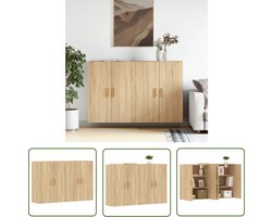 vidaXL Wandkasten - Hangkasten - Hangkasten 2 st bewerkt hout sonoma eikenkleurig - Opbergruimte - Houten Kast - Sonoma Eiken