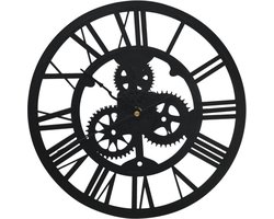 vidaXL - Wandklok - 30 - cm - acryl - zwart