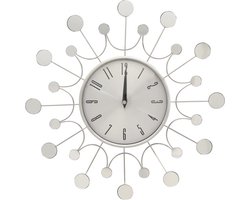 vidaXL - Wandklok - 40 - cm - metaal - zilverkleurig
