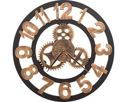 vidaXL - Wandklok - 58 - cm - metaal - goudkleurig - en - zwart