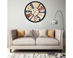 vidaXL - Wandklok - 60 - cm - metaal - meerkleurig