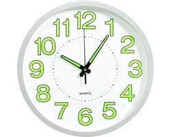 vidaXL - Wandklok - lichtgevend - 30 - cm - wit