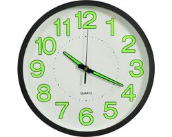 vidaXL - Wandklok - lichtgevend - 30 - cm - zwart