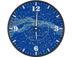 vidaXL - Wandklok - met - lichtgevende - wijzerplaat - en - wijzers - Ø30 - cm - blauw