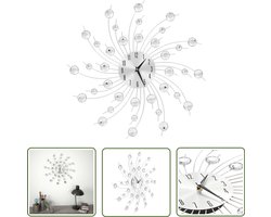 vidaXL Wandklok - Modern Ontwerp - 50 cm - Zilver Wandklok - Aluminium Wandklok - Moderne Wandklok - Zilveren Wandklok - Decoratieve Wandklok