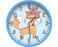 vidaXL - Wandklok - Ø25,5 - cm - polystyreen - en - glas - blauw