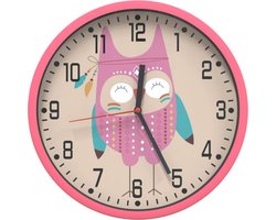 vidaXL - Wandklok - Ø25,5 - cm - polystyreen - en - glas - roze