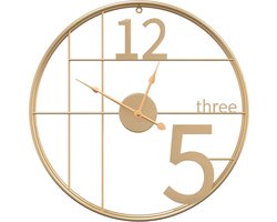 vidaXL - Wandklok - Ø50 - cm - ijzer - goudkleurig