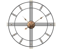 vidaXL - Wandklok - Ø60 - cm - ijzer - zwart