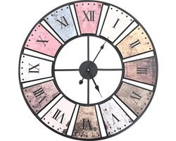 vidaXL - Wandklok - vintage-stijl - quartz-mechanisme - XXL - 60 - cm - metaal