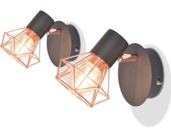 vidaXL Wandlampen met 2 filament LED-lampen 8 W 2 st
