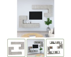 vidaXL Wandmeubel - TV Meubel - Tv-wandmeubel bewerkt hout betongrijs - Houten Kast - Beton Grijs - Opbergkast