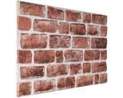 vidaXL - Wandpanelen - 10 - pcs - Donkerbruin - en - Wit - 100 - x - 50 - cm - EPS-schuim