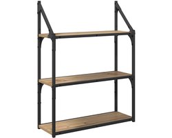 vidaXL - Wandplank - Artisan - Eiken - 60 - x - 21 - x - 78,5 - cm - Bewerkt - hout