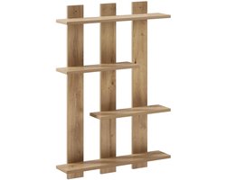 vidaXL - Wandplank - Artisanaal - eiken - 61 - x - 13,5 - x - 88 - cm - Bewerkt - hout