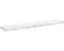 vidaXL - Wandplank - Muurmontage - Wit - Marmer - 120 - x - 23,5 - x - 3,8 - cm