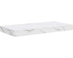 vidaXL - Wandplank - Wandgemonteerd - Wit - Marmer - 50 - x - 23 - x - 4 - cm - Bewerkt - hout