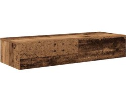 vidaXL Wandplank - Wandplanken - Wandplank Met Kast - Wandopbergkast - Wandschap met lades 100x36x19 cm bewerkt hout oud houtkleurig