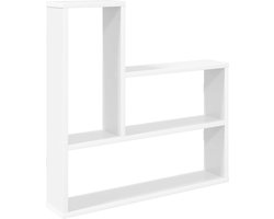 vidaXL - Wandplank - Wit - 60 - x - 11 - x - 60 - cm - Bewerkt - hout