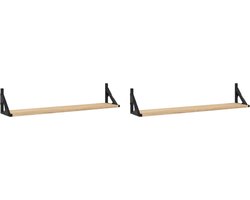 vidaXL - Wandplanken - 2 - st - Sonoma - eiken - 80x15x15,5 - cm - bewerkt - hout