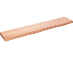 vidaXL - Wandschap - 100x20x4 - cm - behandeld - massief - eikenhout - lichtbruin