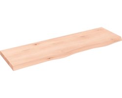 vidaXL - Wandschap - 100x30x(2-4) - cm - onbehandeld - massief - eikenhout