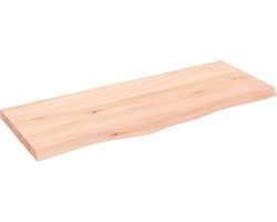 vidaXL - Wandschap - 100x40x(2-4) - cm - onbehandeld - massief - eikenhout
