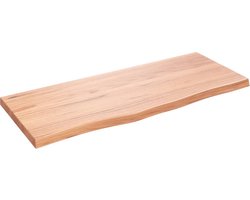 vidaXL - Wandschap - 100x40x(2-4)cm - behandeld - massief - eikenhout - lichtbruin