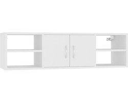 vidaXL - Wandschap - 102x30x29 - cm - bewerkt - hout - wit