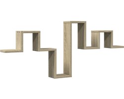 vidaXL - Wandschap - 104,5x10x43 - cm - bewerkt - hout - sonoma - eikenkleurig