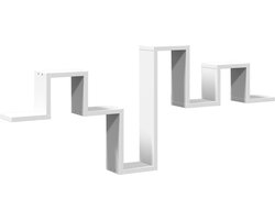 vidaXL - Wandschap - 104,5x10x43 - cm - bewerkt - hout - wit