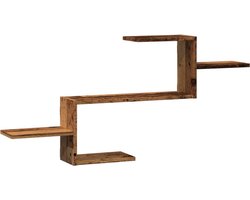 vidaXL - Wandschap - 104x15x49 - cm - bewerkt - hout - oud - houtkleurig
