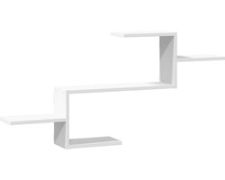 vidaXL - Wandschap - 104x15x49 - cm - bewerkt - hout - wit