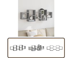 vidaXL Wandschap 129x18x42 cm - Betongrijs Wandplank - Houten Wandrek - Opbergkast - Minimalistisch Meubilair - Betonnen Grijze Kast