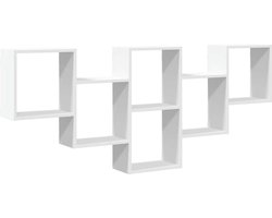 vidaXL - Wandschap - 159x18x66 - cm - bewerkt - hout - wit