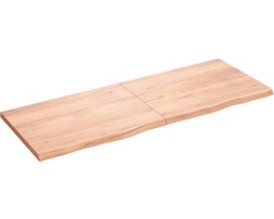 vidaXL - Wandschap - 160x60x(2-4)cm - behandeld - massief - eikenhout - lichtbruin