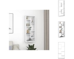 vidaXL - Wandschap - 36x16x90 - cm - bewerkt - hout - wit