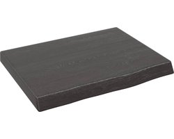 vidaXL - Wandschap - 40x30x(2-4)cm - behandeld - massief - eikenhout - donkerbruin
