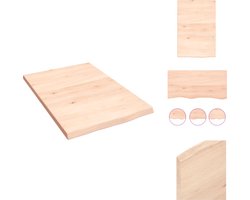 vidaXL - Wandschap - 40x60x2 - cm - onbehandeld - massief - eikenhout