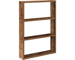 vidaXL - Wandschap - 43x9x60 - cm - bewerkt - hout - oud - houtkleurig