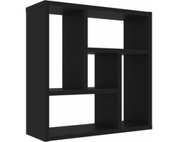 vidaXL - Wandschap - 45,1x16x45,1 - cm - bewerkt - hout - zwart