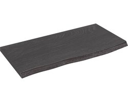 vidaXL - Wandschap - 60x30x2 - cm - behandeld - massief - eikenhout - donkerbruin