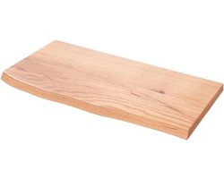 vidaXL Wandschap 60x30x2 cm behandeld massief eikenhout lichtbruin