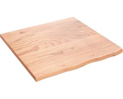 vidaXL - Wandschap - 60x60x2 - cm - behandeld - massief - eikenhout - lichtbruin